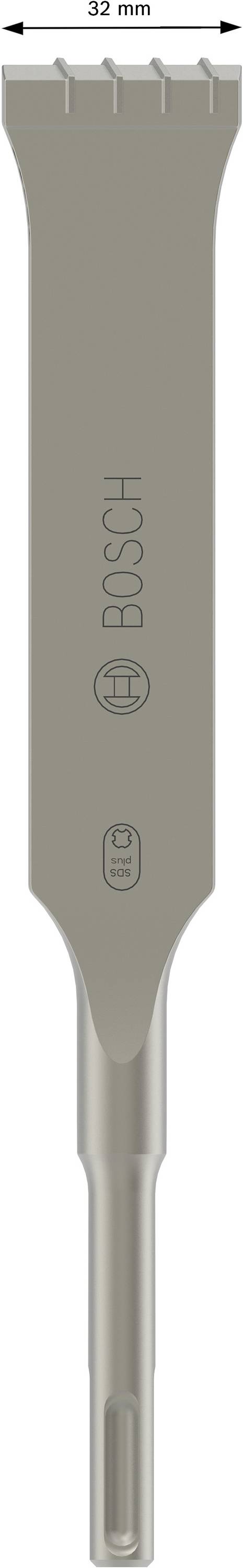 Spitzmeißel von Bosch, 32 mm Breite, robustes Metall, geeignet für Abbrucharbeiten oder Betonbearbeitung, SDS-plus Schaft für Bohrhämmer.