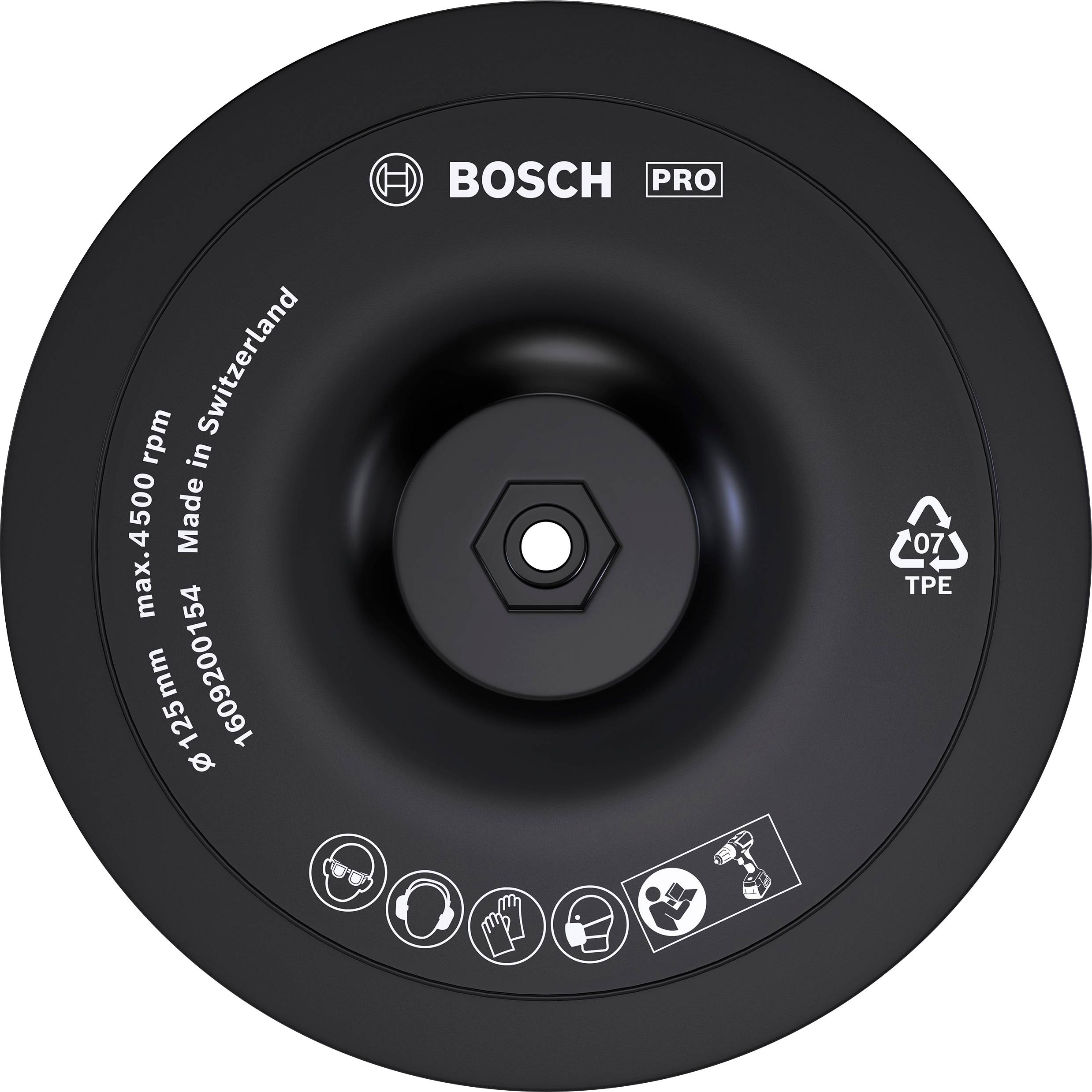 Bosch Accessories 1609200154 Klettverschlussteller, 125 mm, 8 mm