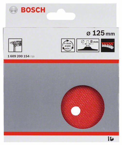 Bosch Accessories 1609200154 Klettverschlussteller, 125 mm, 8 mm