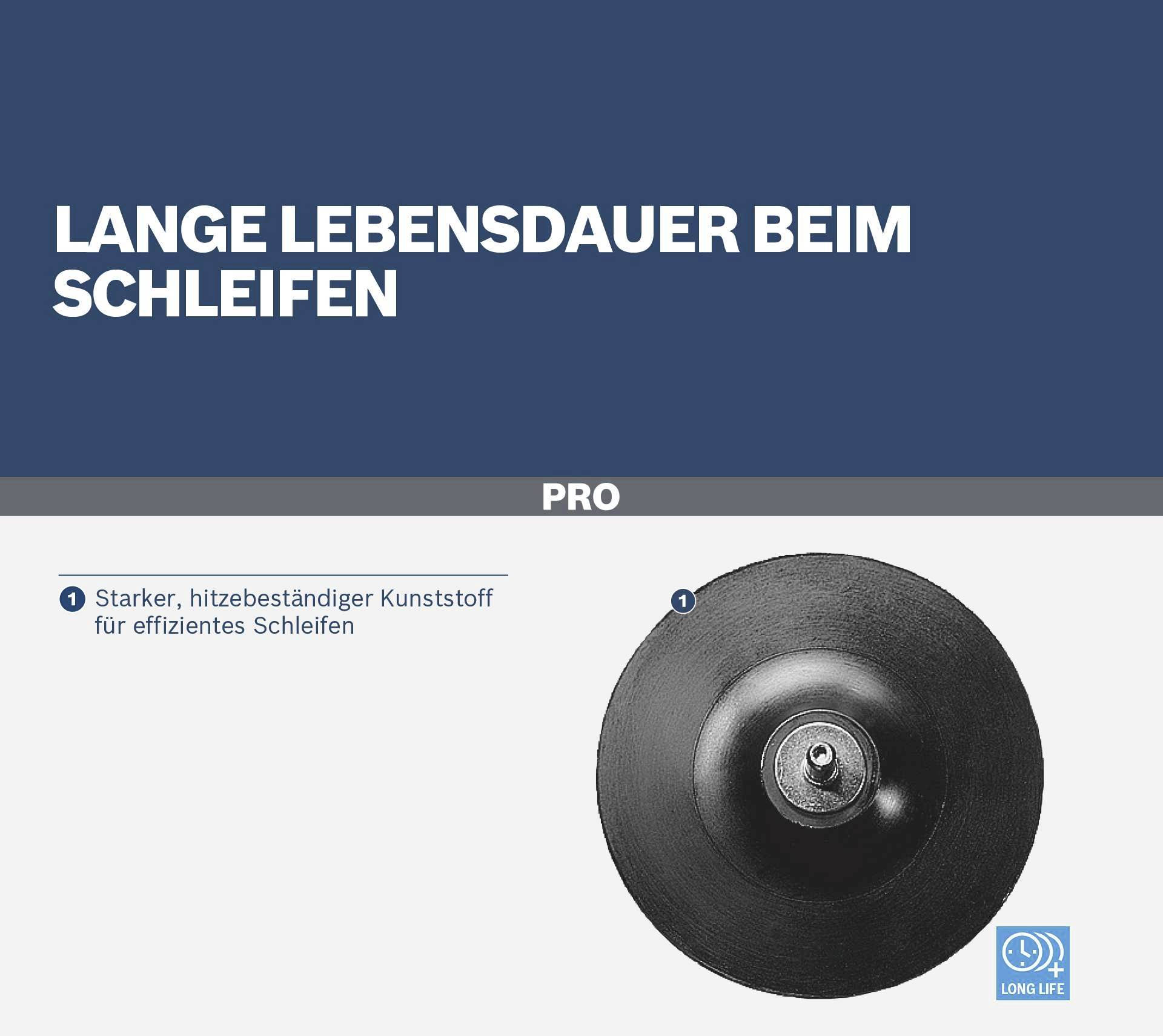 Bosch Accessories 1609200240 Stützteller, 125 mm, 8 mm Durchmesser 125 mm