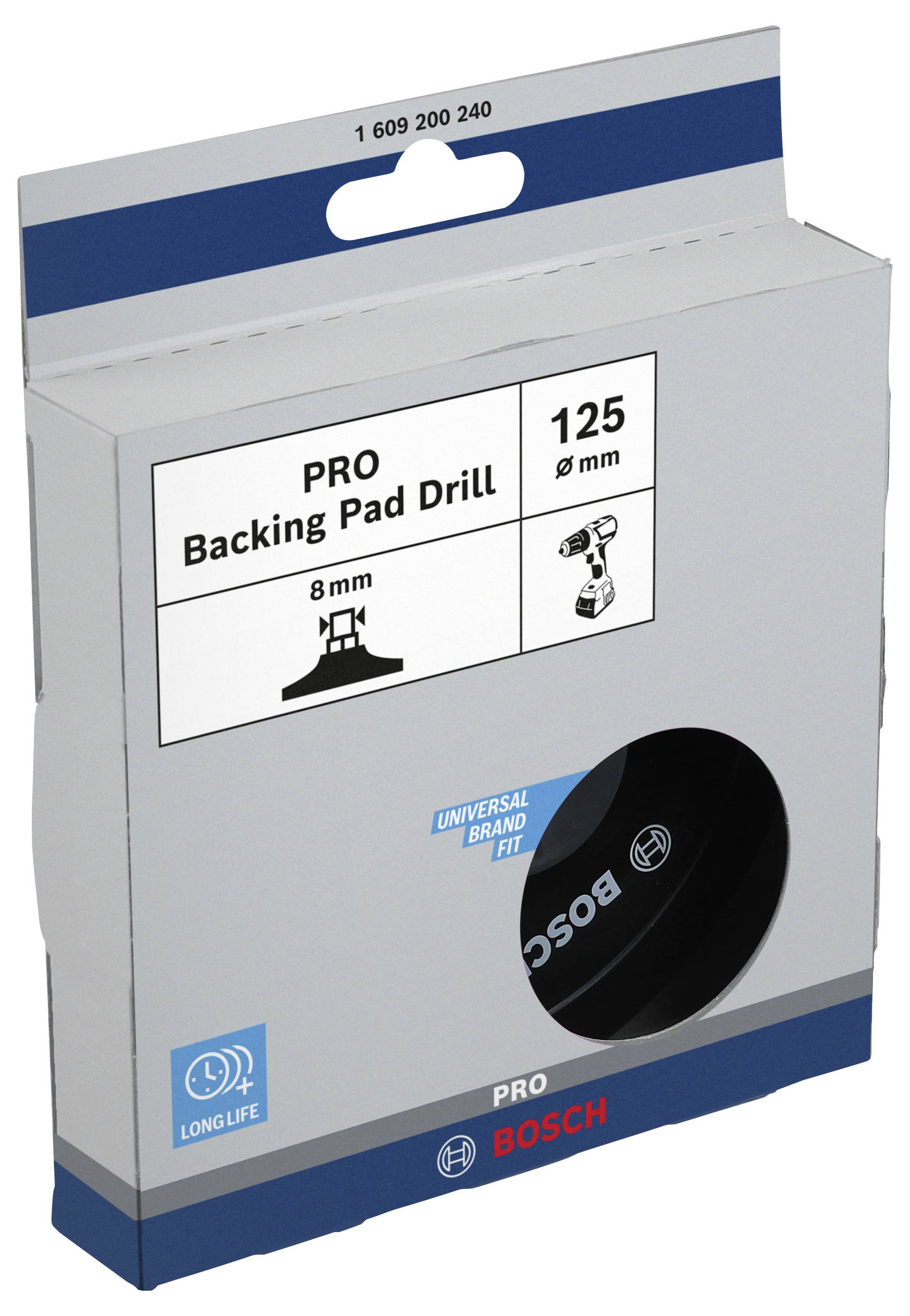 Bosch Accessories 1609200240 Stützteller, 125 mm, 8 mm Durchmesser 125 mm