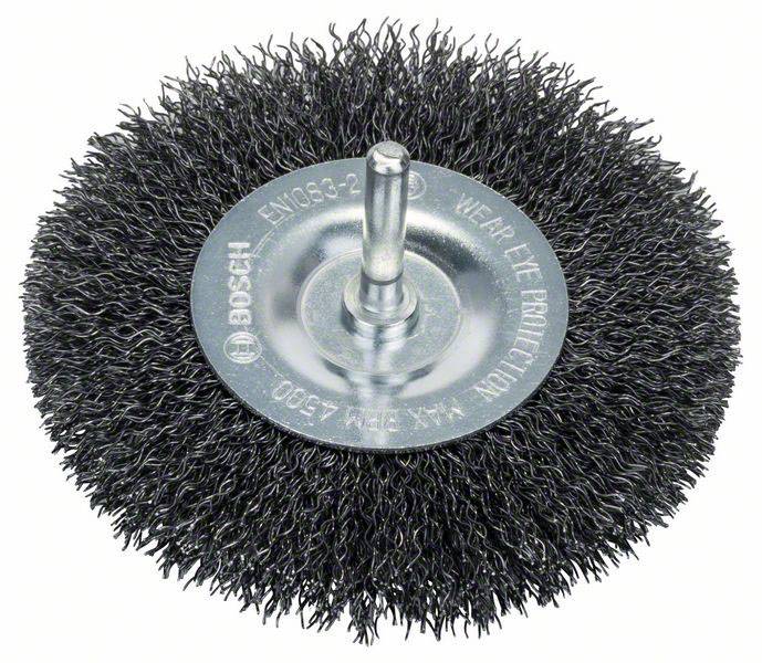 Bosch Accessories Scheibenbürste, gewellt, 100 mm, 0,3 mm, 10 mm, 4500 U/min Schaft-Ø 6 mm 16092002