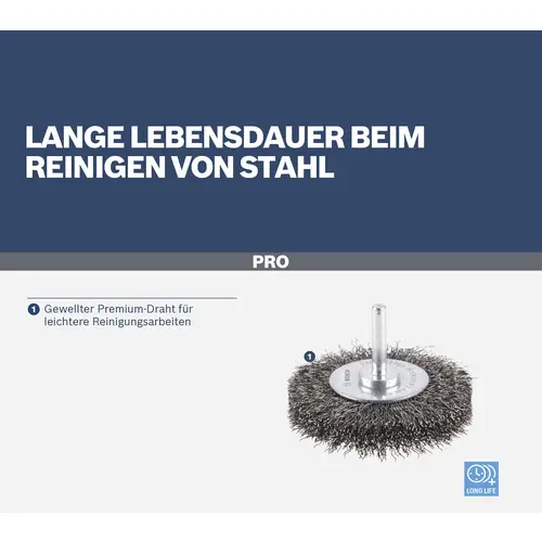 Bosch Accessories Scheibenbürste, gewellt, 100 mm, 0,2 mm, 10 mm, 4500 U/min Schaft-Ø 6 mm 1609200274 1 St. Bosch Accessories Scheibenbürste, gewellt, 100 mm, 0,2 mm, 10 mm, 4500 U/min Schaft-Ø 6 mm 1609200274 1 St.