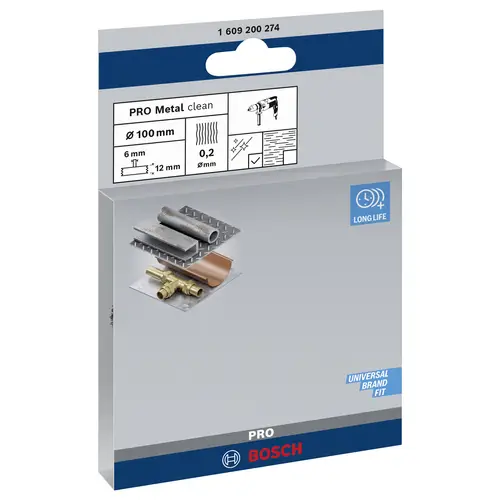 Bosch Accessories Scheibenbürste, gewellt, 100 mm, 0,2 mm, 10 mm, 4500 U/min Schaft-Ø 6 mm 1609200274 1 St. Bosch Accessories Scheibenbürste, gewellt, 100 mm, 0,2 mm, 10 mm, 4500 U/min Schaft-Ø 6 mm 1609200274 1 St.