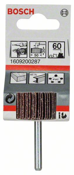 Bosch Accessories 1609200287 Lamellenschleifer, 6 mm, 50 mm, 20 mm, 60 Durchmesser 50mm 1St.