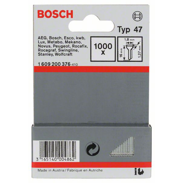 Bosch Accessories 1609200376 Produktabmessung, Länge 16 mm 1000 St.