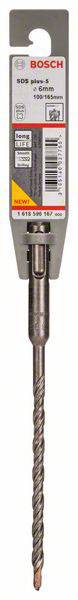 Bosch Accessories SDS-plus-5 1618596167 Hartmetall Hammerbohrer 6 mm Gesamtlänge 160 mm SDS-Plus 1 St.