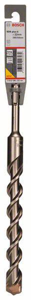 Ein Bohrer der Marke Bosch mit einem spiralförmigen Metallteil und einer scharfen Spitze, geeignet für Betonarbeiten.