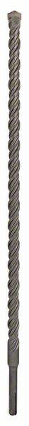 Ein langer, metallischer Bohrer mit spiralförmigen Rillen, geeignet für das Bohren in robuste Materialien.
