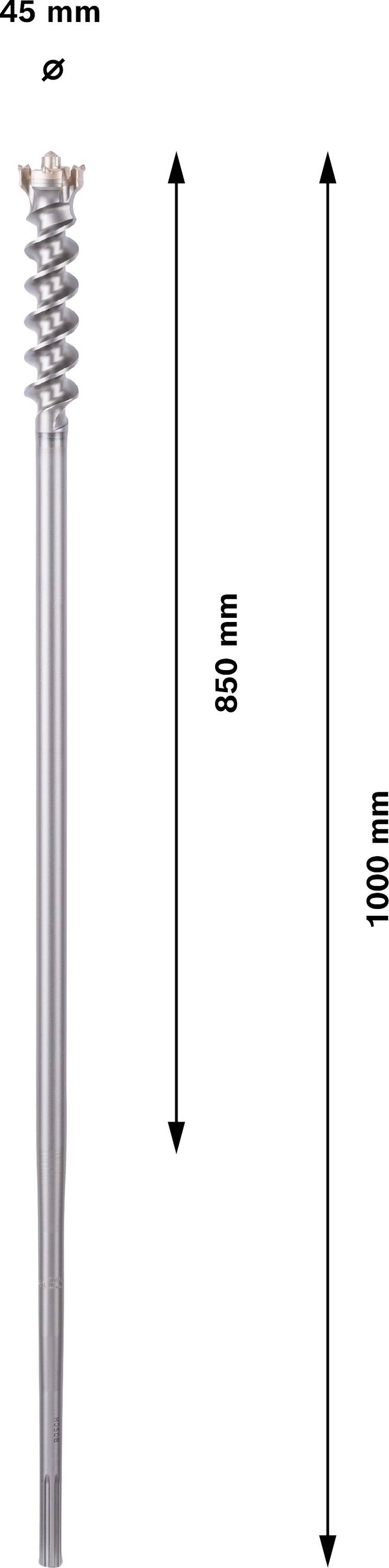Bosch Accessories 1618596456 Hartmetall Durchbruchbohrer 45mm Gesamtlänge 1000mm SDS-Max 1St.