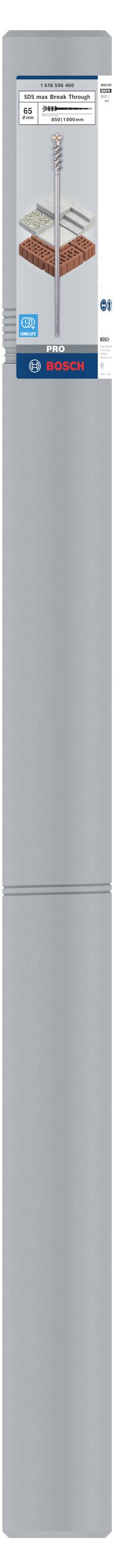 Bosch Accessories 1618596460 Hartmetall Durchbruchbohrer 65 mm Gesamtlänge 1000 mm SDS-Max 1 St.