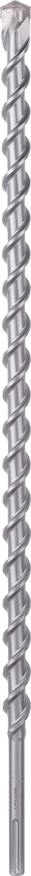 Silberne Metallschraube mit gleichmäßigem Gewinde und spitzem Ende.
