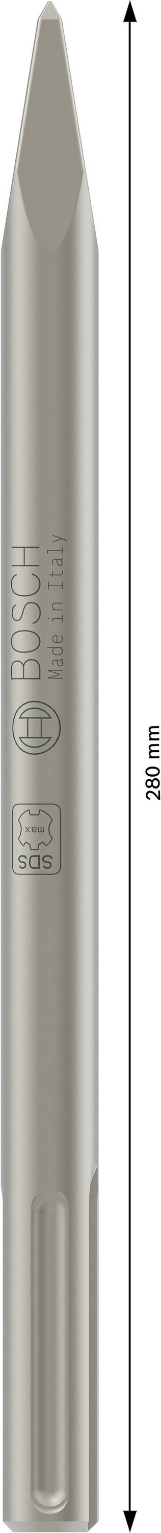 Ein grauer Bohrmeißel mit einer Länge von 280 mm. Die Oberfläche trägt Markierungen des Herstellers. Geeignet für Bauarbeiten.