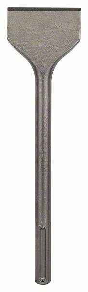 Ein Meißel mit flacher Spitze und rundem Griff aus Metall. Geeignet zum Meißeln und Entfernen von Material.