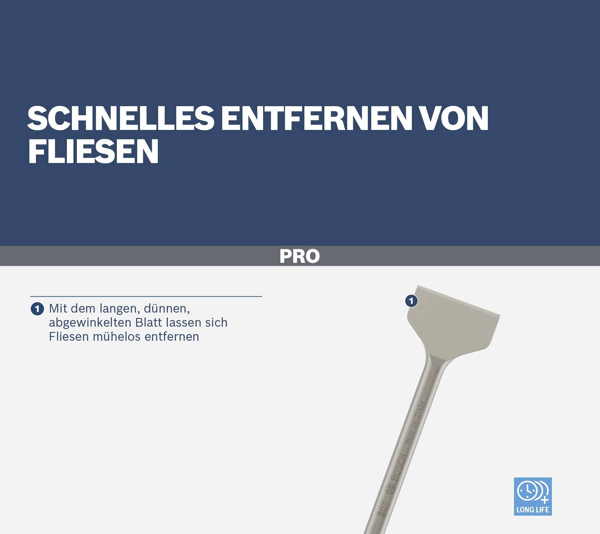 Bosch Accessories 1618601019 Fliesenmeißel 80 mm Gesamtlänge 300 mm SDS-Max 1 St.