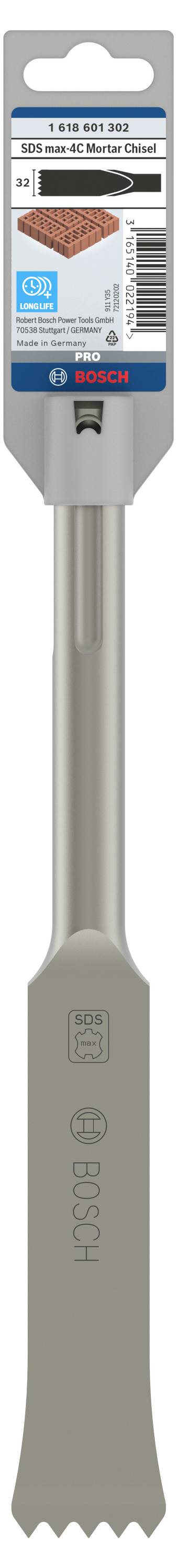 Bosch Accessories 1618601302 Zahnmeißel 32mm Gesamtlänge 300mm SDS-Max 1St.