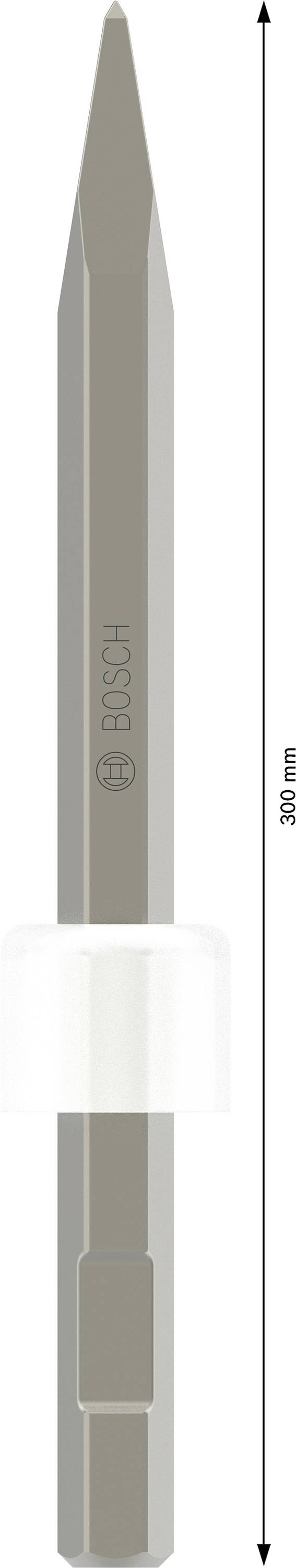 Spitzmeißel von Bosch, 280 mm lang, mit sechseckigem Schaft und Kunststoffmanschette; geeignet für Betonarbeiten.