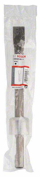 Ein Bosch-Flachmeißel, in durchsichtiger Plastikverpackung, geeignet für den Einsatz mit einem Bohrhammer oder Abbruchhammer.