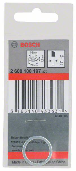 Bosch Accessories 2600100197 Reduzierring 20 x 16 x 1.2mm 1St.