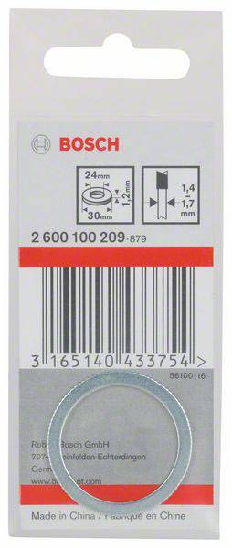Verpackung für Bosch-Unterlegscheiben, 24mm Außendurchmesser, 12mm Innendurchmesser, aus Metall. Enthält Barcode und Herstellerinformationen.