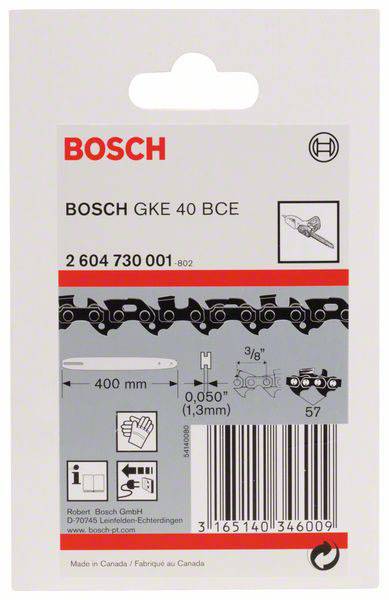 Bosch Accessories 2604730001 400mm Ersatz-Kette Passend für (Modell Motorsägen) GKE 40 BCE