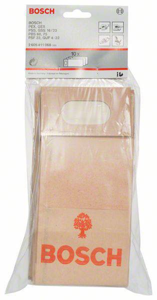 Bosch Accessories Staubbeutel für Band-, Exzenter-, Schwingschleifer, Universalfräse, 10er-Pack 2605411068