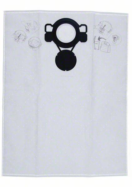 Ein weißes Tuch mit schwarzem, abstraktem Symbol und skizzierten Cartoon-Zeichnungen von Tieren in Eimern am Rand.