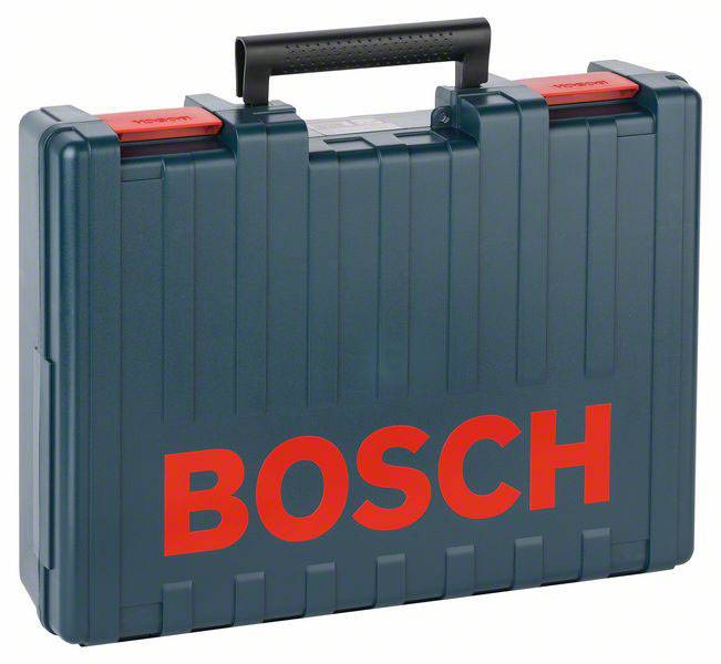 Kunststoffkoffer von Bosch in Dunkelgrün mit rotem Logo, geeignet für Werkzeuge oder Zubehör.