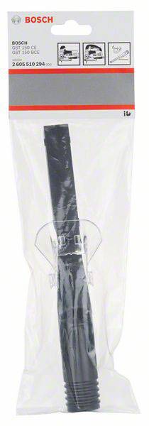 Verpackte schmale Saugdüse von Bosch für Staubsauger. Oben: Markenname und allgemeine Hinweise zur Anwendung.