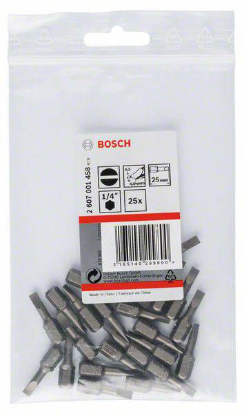 Bosch Accessories Schlitz-Bit 4mm extra hart C 6.3 25St.