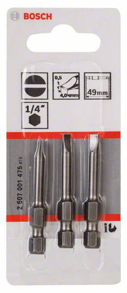 Bosch Accessories Schlitz-Bit 4mm extra hart E 6.3 3St.