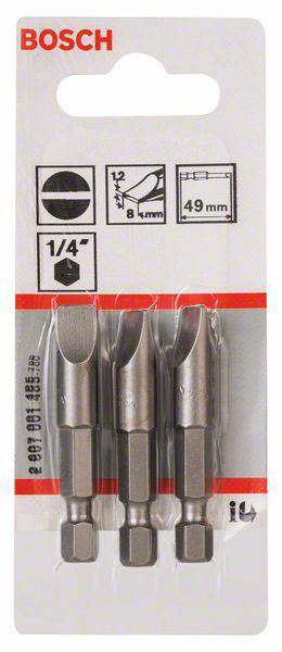 Bosch Accessories Schlitz-Bit 8mm extra hart E 6.3 3St.