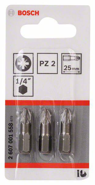 Bosch Accessories 2607001558 Kreuzschlitz-Bit PZ 2 C 6.3 3St.