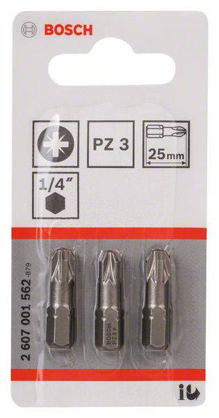 Bosch Accessories 2607001562 Kreuzschlitz-Bit PZ 3 C 6.3 3St.