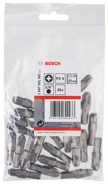Bosch Accessories 2607001567 Kreuzschlitz-Bit PZ 4 C 6.3 25 St.