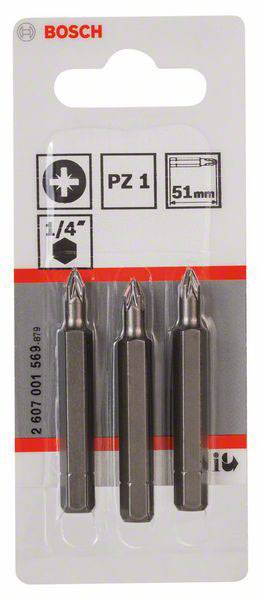 Bosch Accessories 2607001569 Kreuzschlitz-Bit PZ 1 C 6.3 3St.
