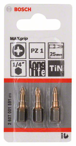 Bosch Accessories 2607001591 Kreuzschlitz-Bit PZ 1 C 6.3 3 St.