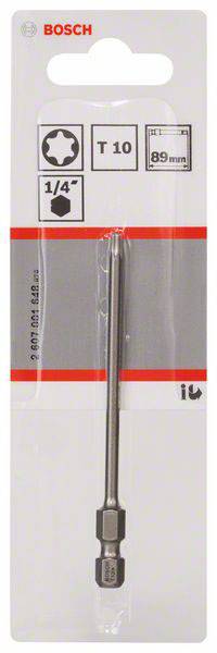 Bosch T10 Schraubendrehereinsatz, 89mm lang, 1/4 Zoll Hex-Schaft, in Originalverpackung. Geeignet für Schraubarbeiten.