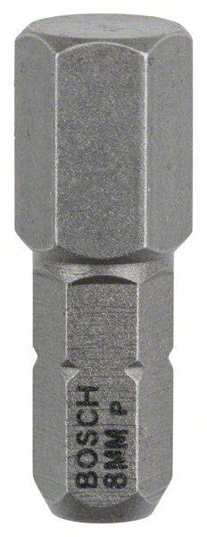 Fünfzackiger Schraubendrehereinsatz von Bosch, 8 mm, sechseckig, metallisch grau.
