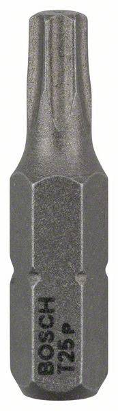 Metallische Torx-Schraubendreherspitze mit Aufschrift 'BOSCH T25', hexagonaler Schaft. Verwendet für Schraubarbeiten.