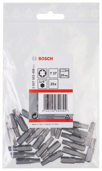 Bosch Accessories 2607002498 Sechsrund-Bit T 27 extra hart C 6.3 25St.