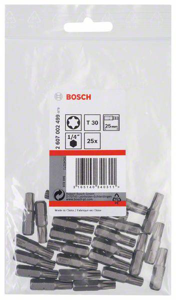 Bosch Accessories 2607002499 Sechsrund-Bit T 30 extra hart C 6.3 25St.