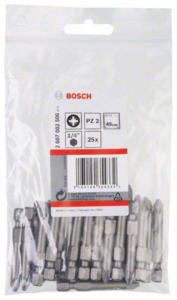 Bosch Accessories 2607002506 Kreuzschlitz-Bit PZ 2 E 6.3 25St.