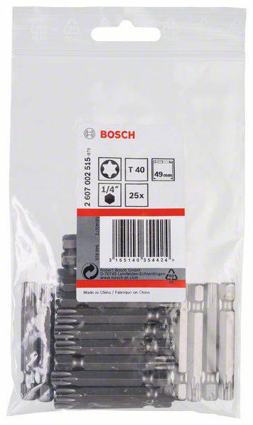 Bosch Accessories 2607002515 Sechsrund-Bit T 40 extra hart C 6.3 25St.
