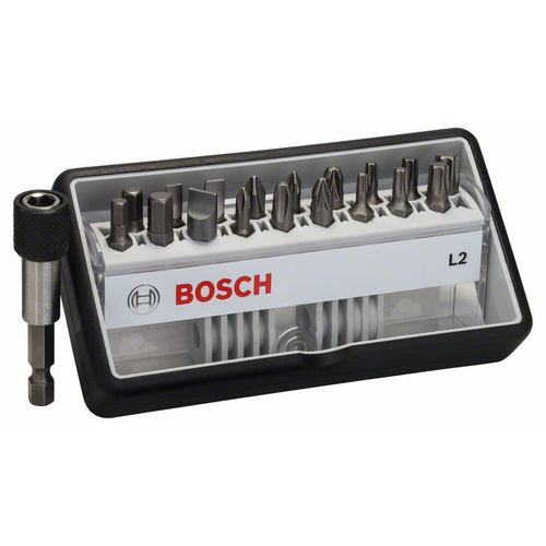 Bosch Accessories Robust Line 2607002568 Jeu d'embouts 19 pièces vis à fente, cruciforme Phillips, vis Pozidriv, 6 pan