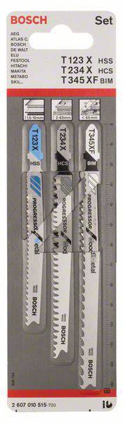 Bosch Accessories 2607010515 Stichsägeblatt-Set Progessor for Wood and Metal, 3-teilig, Einnockenschaft 1 St.