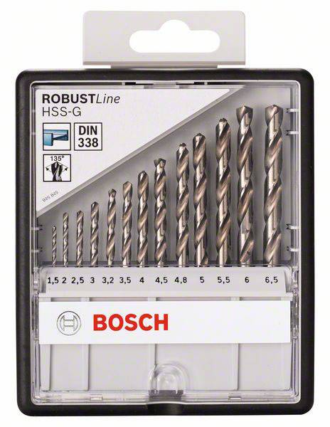 Bosch Accessories 2607010538 HSS Metall-Spiralbohrer-Set 13teilig geschliffen DIN 338 Zylinderschaft 1 Set