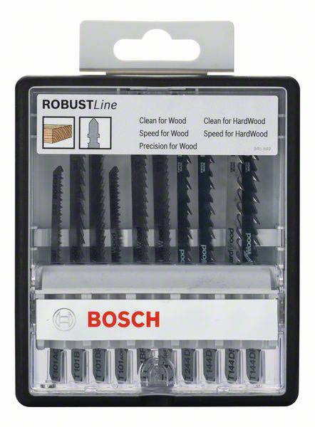 Bosch Accessories 2607010540 Stichsägeblatt-Set Robust Line Wood Expert, T-Schaft, 10-teilig 1 Set