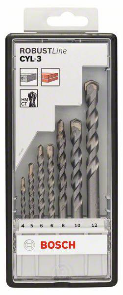 Bosch Accessories 2607010545 Hartmetall Beton-Spiralbohrer-Set 7teilig 4 mm, 5 mm, 6 mm, 6 mm, 8 mm, 10 mm, 12mm Zylinderschaft