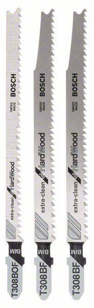 Bosch Accessories 2607010593 Stichsägeblatt-Set Extra-Clean for Hard Wood, 3-teilig 3 St.